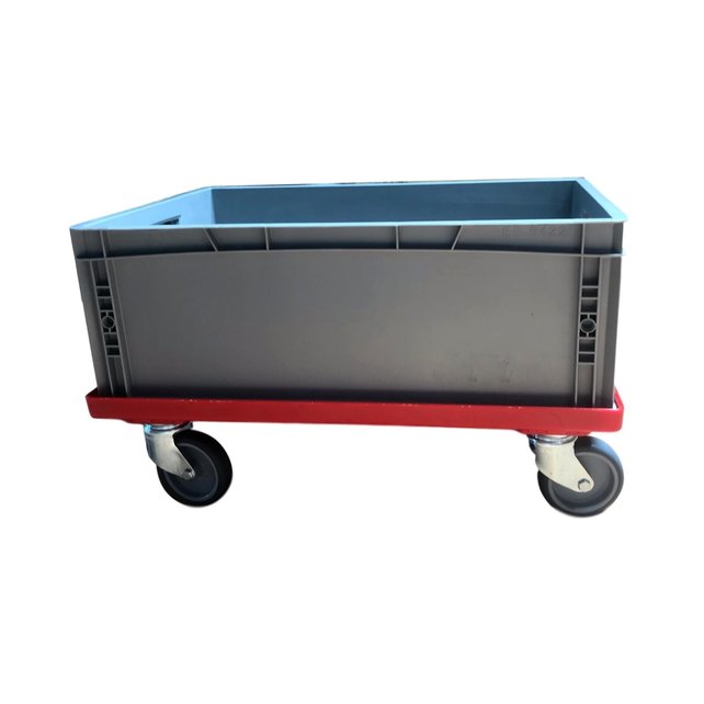 Transport trolley 4 steering wheels red