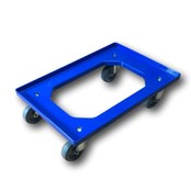 Transport trolley 4 steering wheels blue