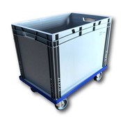 Transport trolley 4 steering wheels blue