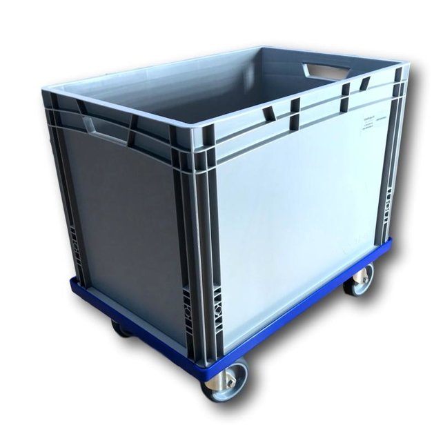 Transport trolley 4 steering wheels blue