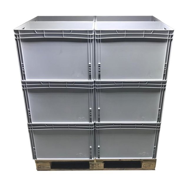 Eurokrat  60x40x42 cm open handvat Kunststof stapelbakken Eurokrat  60x40x42 cm open handvat Kunststof stapelbakken