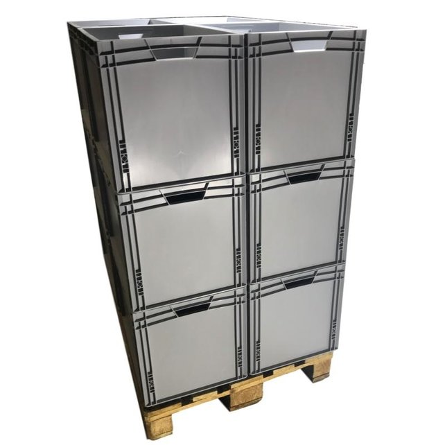 Eurokrat  60x40x42 cm open handvat Kunststof stapelbakken Eurokrat  60x40x42 cm open handvat Kunststof stapelbakken