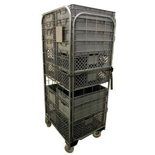 nestbar Rollcontainer 4 Seitenwände mit Eurokratten Euroboxen