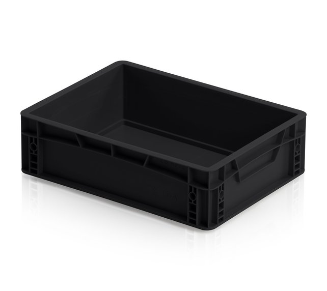 Bac de rangement 40x30x27 cm Noir en plastique ESD