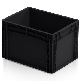Eurobox 40x30x27 cm Zwart Euro plastic container Bakken ESD