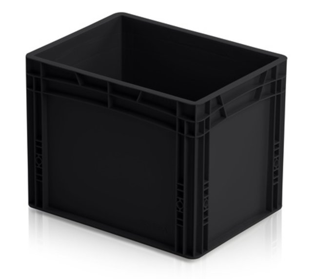 Eurobox 40x30x27 cm Zwart Euro plastic container Bakken ESD