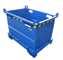 Chip Container 500L with Lifting Eyes Hinged Bottom Tipper Container for Forklift and Crane BB-model
