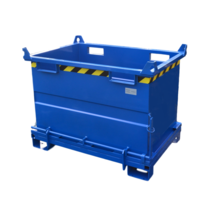 Chip Container 1500L with Lifting Eyes Hinged Bottom Tipper Container for Forklift and Crane BB-model