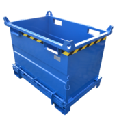 Chip Container 1500L with Lifting Eyes Hinged Bottom Tipper Container for Forklift and Crane BB-model