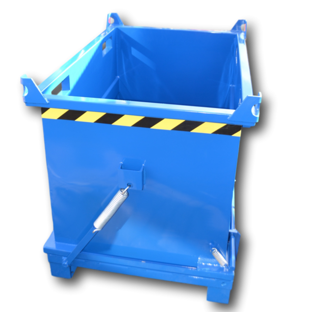 Chip Container 2000L with Lifting Eyes Hinged Bottom Tipper Container for Forklift and Crane