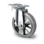 SalesBridges Swivel wheel without brake 125 mm elastic rubber grey