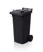 Mini-conteneur Bacs déchets en plastique 2 roues  noir 120L Mini-conteneur Bacs déchets en plastique 2 roues  noir 120L