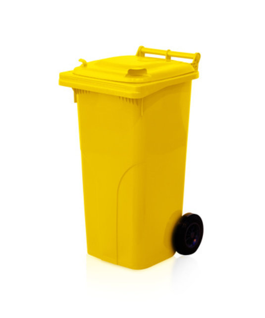Abfallbehälter 120L Schwarzer Mini-Müllcontainer mit Rädern