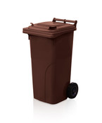 Abfallbehälter 120L Schwarzer Mini-Müllcontainer mit Rädern