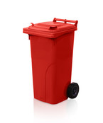 Mini-conteneur Bacs déchets en plastique 2 roues Poubelle  Rouge 120L Mini-conteneur Bacs déchets en plastique 2 roues Poubelle  Rouge 120L