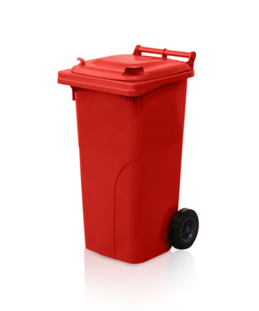 Mini-conteneur Bacs déchets en plastique 2 roues Poubelle  Rouge 120L Mini-conteneur Bacs déchets en plastique 2 roues Poubelle  Rouge 120L