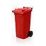 SalesBridges Mini-conteneur Bacs déchets en plastique 2 roues Poubelle  Rouge 120L