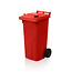 SalesBridges Plastic Rollcontainers Dustbins Minicontainer  on Wheels 120L Red