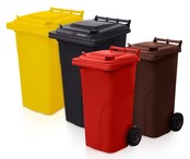 Mini-conteneur Bacs déchets en plastique 2 roues Poubelle  Rouge 120L Mini-conteneur Bacs déchets en plastique 2 roues Poubelle  Rouge 120L
