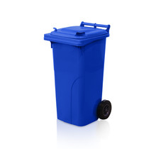 Mini-conteneur Bacs déchets en plastique 2 roues Bleu 120L
