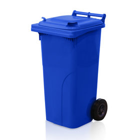 Afvalcontainer Kliko 120L Blauw Minicontainer Vuilnisbakken Op Wielen