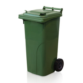 Mini-conteneur Bacs déchets en plastique 2 roues  120L Vert