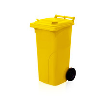 Plastic Rollcontainers Dustbins Minicontainer on Wheels 120L Yellow