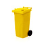 SalesBridges Plastic Rollcontainers Dustbins Minicontainer on Wheels 120L Yellow