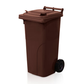 Plastic Rollcontainers Dustbins Minicontainer on Wheels 120L Brown