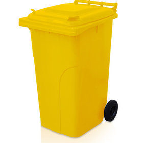 Plastic Rollcontainers Dustbins Minicontainer  on Wheels 240L Yellow