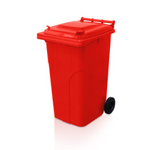 Mini-conteneur Bacs déchets en plastique 2 roues 240L Rouge