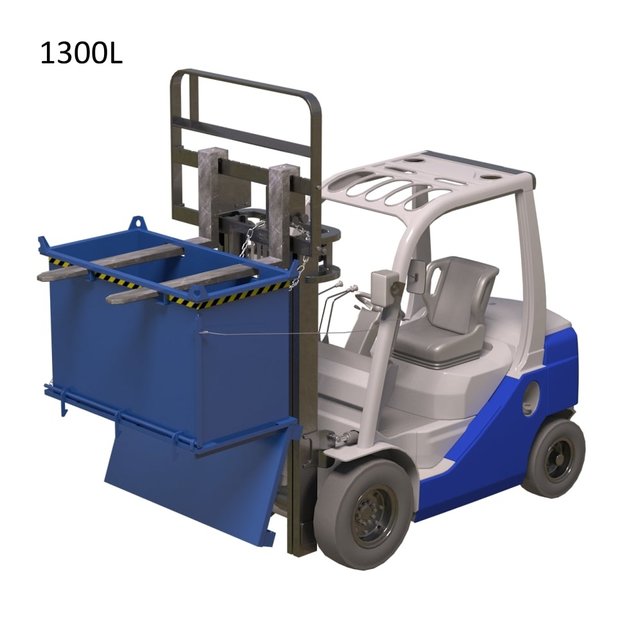 Chip Container 1000L with Lifting Eyes Hinged Bottom Tipper Container for Forklift and Crane  BB-model Chip Container 1000L with Lifting Eyes Hinged Bottom Tipper Container for Forklift and Crane  BB-model