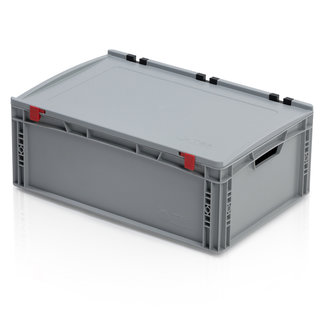 Eurobox Universal 60x40x23.5 cm avec couvercle poignée ouverte Conteneur Euro KTL box Superdeal