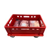 Bac pour viande 60x40x20 plastic Euro E2  avec poignées, ouvert