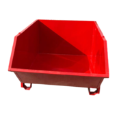 Roter Baucontainer für den Transport von Baumaterialien oder Bauabfällen, 1000 l, 1500 kg