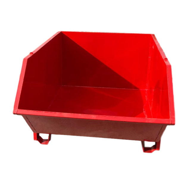 Roter Baucontainer für den Transport von Baumaterialien oder Bauabfällen, 1000 l, 1500 kg