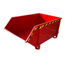 Roter Baucontainer für den Transport von Baumaterialien oder Bauabfällen, 1000 l, 1500 kg