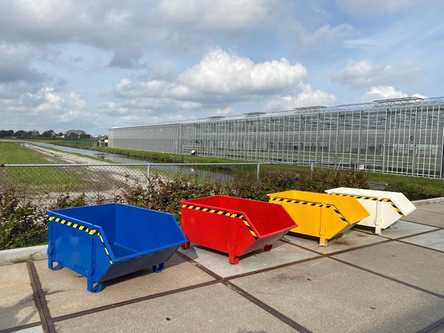 Bouwcontainer Blauw voor transport van Bouwmaterialen of bouwafval 1000L 1500 kg Voor Kraan