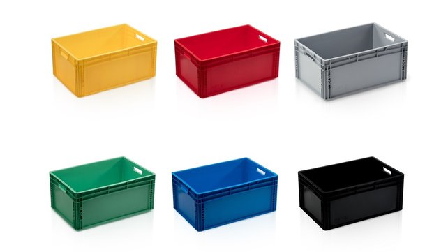 Bac de rangement  60x40x27 cm conteneur en plastique Bleu Bac de rangement  60x40x27 cm conteneur en plastique Bleu