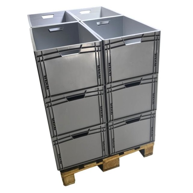 Stapelbakken 60x40x32 cm Eurobox Kratten Kunststof Container  dicht handvat