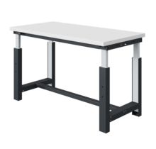 Electrically height-adjustable worktable SI-model gray anthracite 300 kg heavy duty