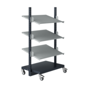Werkplaatswagen Trolley SPR 331 Magazijnwagen met verstelbare etages voor kratten