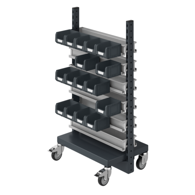 Chariot d'atelier SPR 331 Chariot de rangement avec rail a bacs a bec