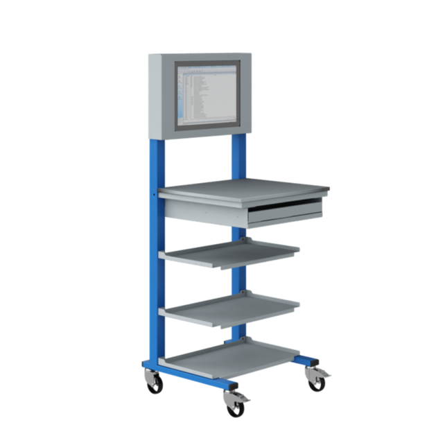 Open computerstand Industrieel blauw