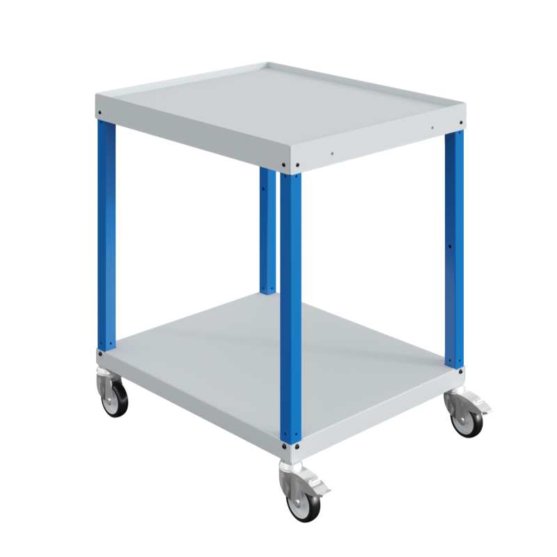 SalesBridges Plateau roulant en acier 60x40 cm Dolly pour bac de rangement  - Capacité 450Kg