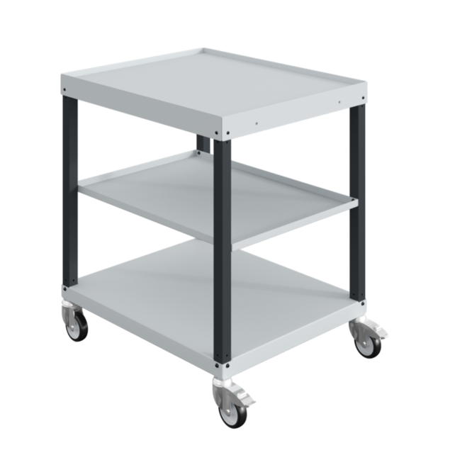Magazijnwagen CAR met 2 of 3 legplank roltafel