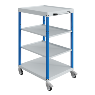 Workshop trolley CAR with 4 shelves