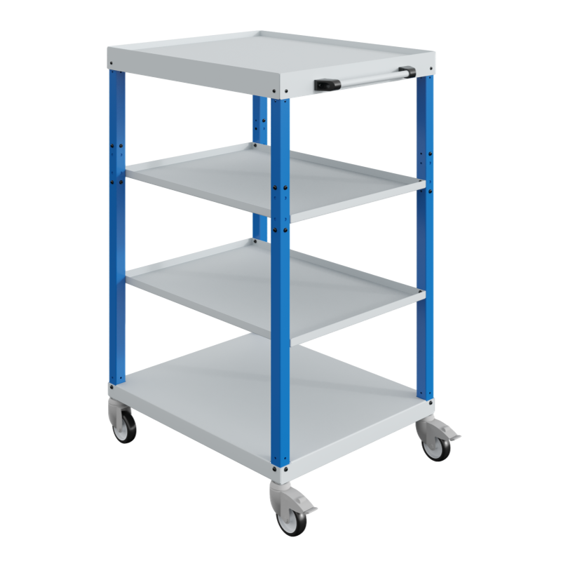 Workshop trolley CAR with trays 4 Industrial Blue