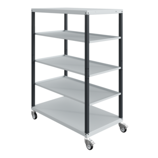 Magazijnwagen CAR met 5 legplanken Etagewagen