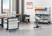 Werktrolley Werkplaatswagens Magazijnkar SV mit 2 of 3 etages Licht grau